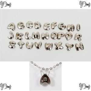 Silver Chain Initial Necklace A-Z